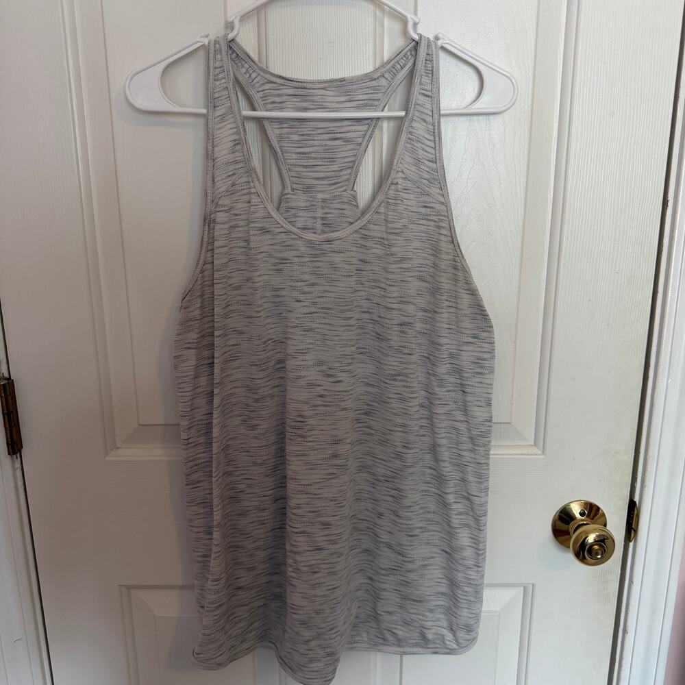 Lululemon Essential Racerback Gray and White Heathered Tank Top Women's 10